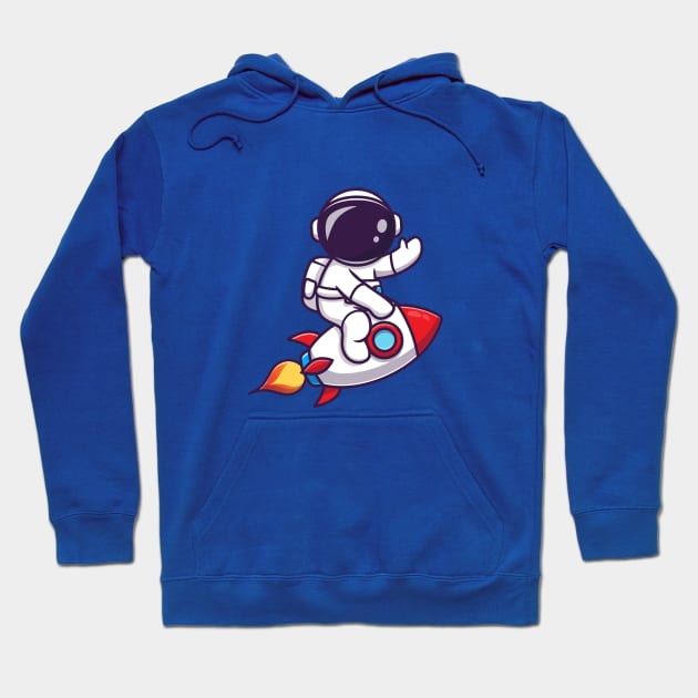 Cute Astronaut on Rocket - Rocket Man Hoodie by info@dopositive.co.uk